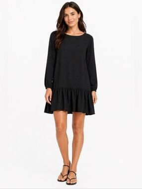 Emma Knudsen Black Long Sleeve The Lauren Dress With Keyhole Opening